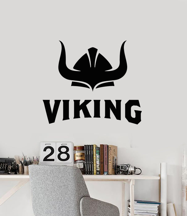 Виниловая наклейка на стену Викинг Варвар Воин Шлем Наклейки для детской комнаты (g6899)