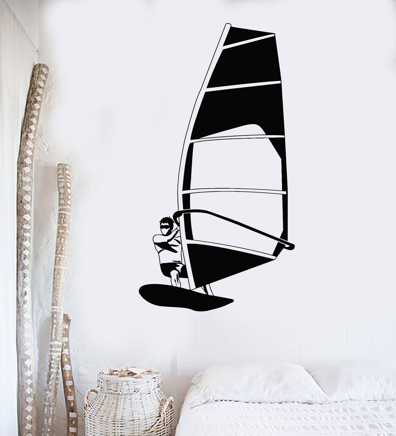 Vinyl Wall Decal Windsurfing Sail Water Sports Beach Style Stickers Un ...