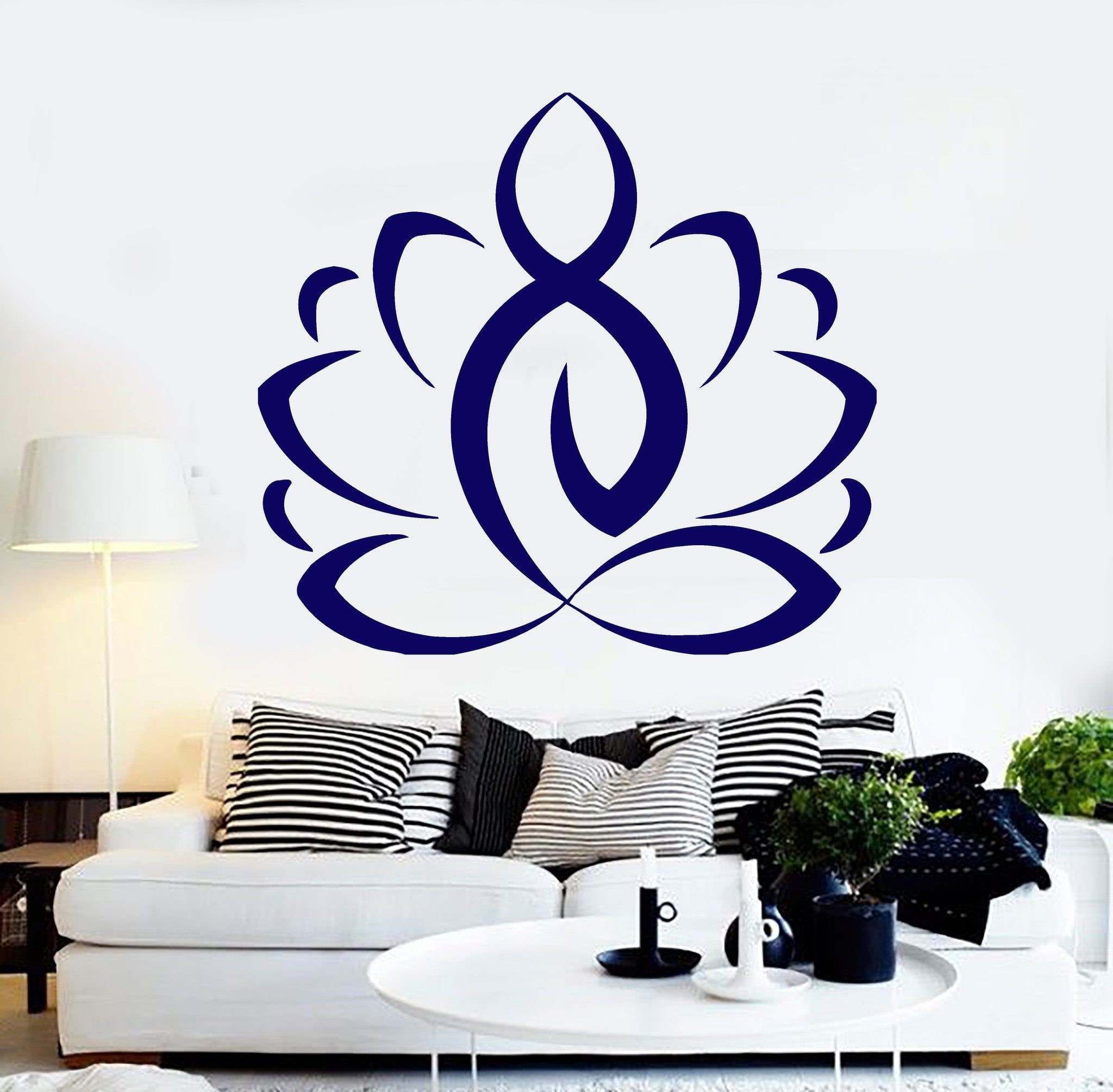Wall Sticker Vinyl Decal Lotus Yoga Meditation Buddhism Murals Living ...