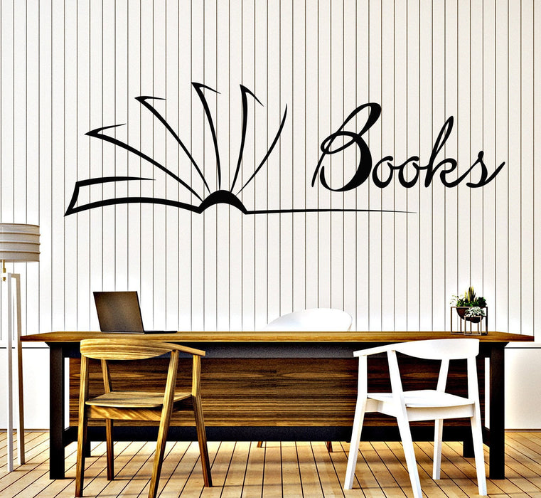 Vinyl Wall Decal Library Books Bookstore Reader Book Shop Stickers Unique Gift (730ig)