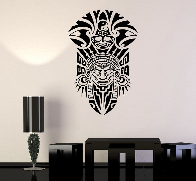 Vinyl Wall Decal Shaman Ancient Tribal Mask Stickers Mural Unique Gift (537ig)