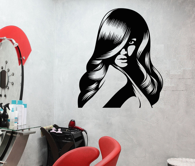 Vinyl Wall Decal Hair Salon Barbershop Beauty Hairstyle Stickers Mural Unique Gift (619ig)