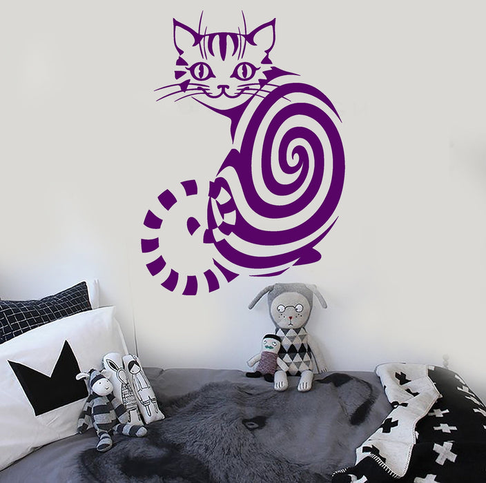 Vinyl Wall Decal Cheshire Cat Animal Children's Room Nursery Stickers Unique Gift (093ig)