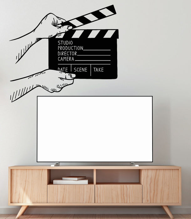 Vinyl Wall Decal Clapperboard Cinema Filmmaking Film Movie Stickers Unique Gift (ig4839)