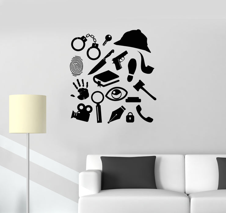 Vinyl Decal Police Detective Sherlock Holmes Style Wall Sticker Mural Unique Gift (ig2709)