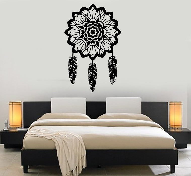 Vinyl Wall Decal Dreamcatcher Bedroom Decoration Feathers Mural Stickers Unique Gift (456ig)