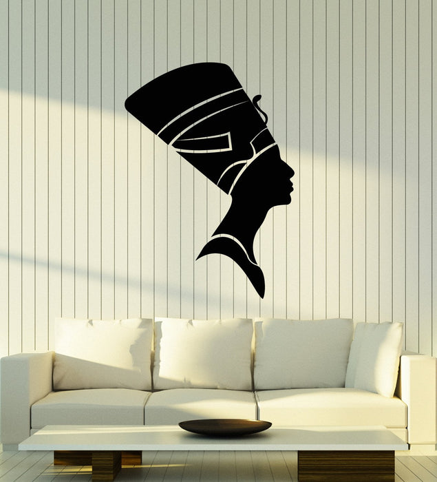 Vinyl Wall Decal Nefertiti Egyptian Queen Woman Style Egypt Stickers (2473ig)
