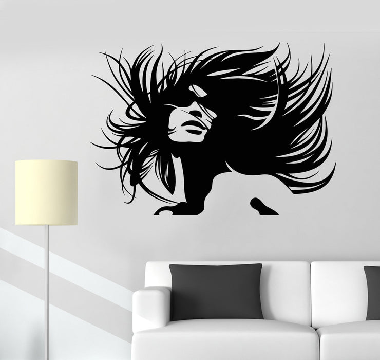Vinyl Wall Decal Fashion Model Hair Salon Beauty Hairstyle Stickers Unique Gift (618ig)