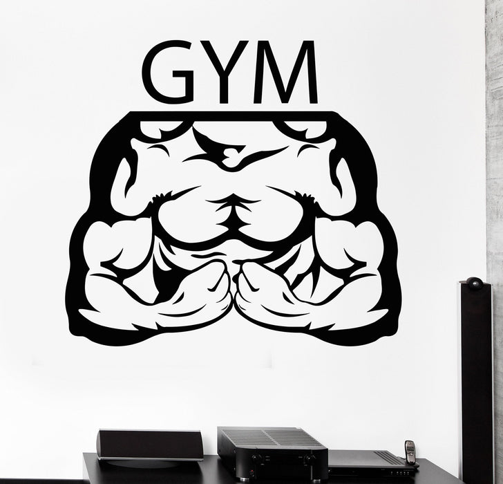 Vinyl Wall Stickers Gym Fitness Muscles Iron Sport Decal Mural Unique Gift (219ig)