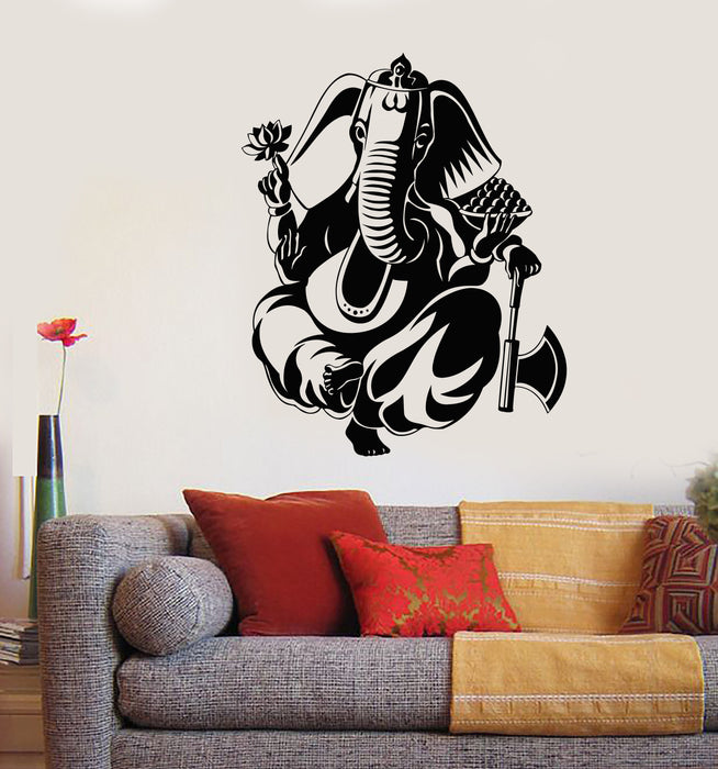 Vinyl Wall Decal Ganesha Hinduism Elephant God Hindu Religion Stickers Unique Gift (1881ig)