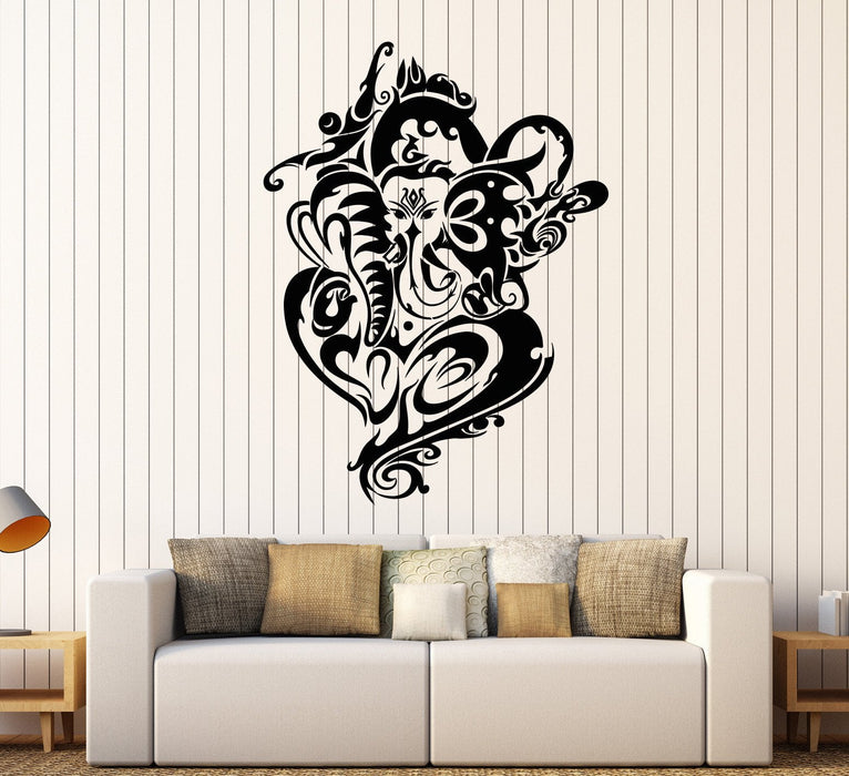 Vinyl Wall Decal Ganesha India Elephant Ornament Art Stickers Mural Unique Gift (478ig)