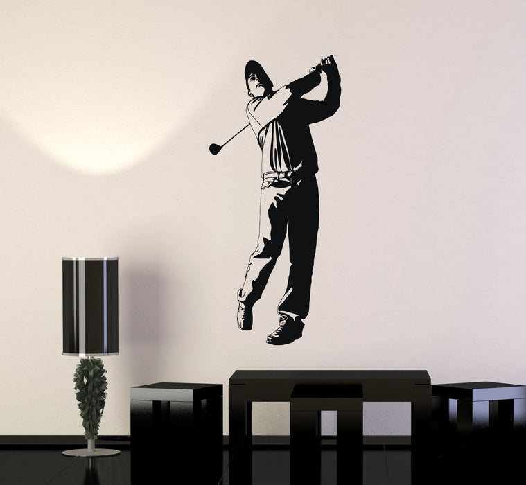 Vinyl Decal Golfer Golf Player Sport Club Wall Sticker Mural Unique Gift (ig2780)