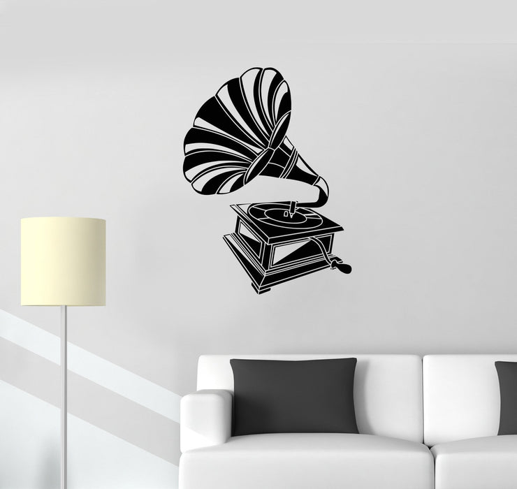 Vinyl Decal Gramophone Music Vintage Room Decoration Wall Stickers Unique Gift (ig2681)
