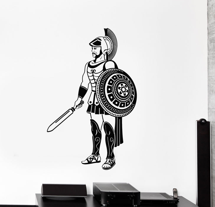Vinyl Wall Decal Ancient Greek Warrior Greece Sword and Shield Stickers Mural Unique Gift (ig4959)