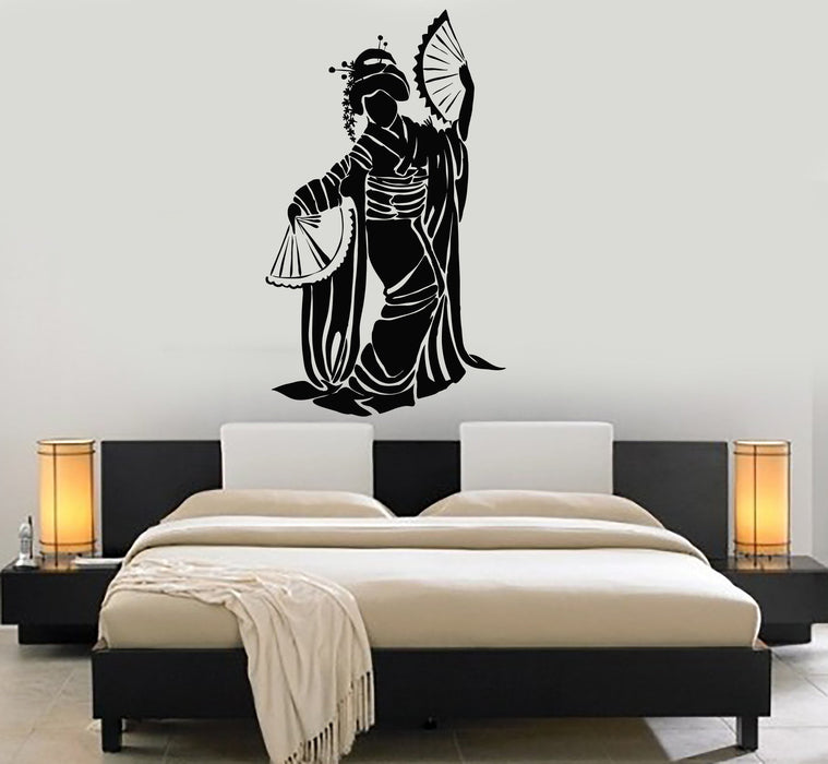 Vinyl Wall Decal Geisha Japan Girl Asian Style Japanese Stickers Unique Gift (615ig)