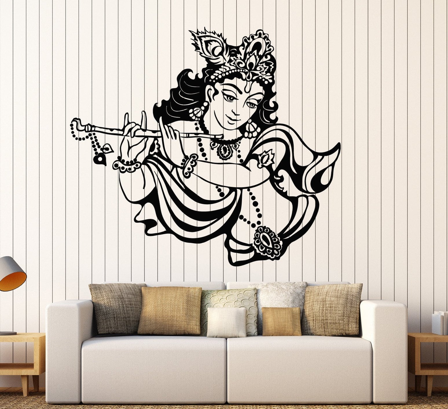 Vinyl Wall Decal Krishna Hinduism God India Hindu Stickers Unique Gift ...