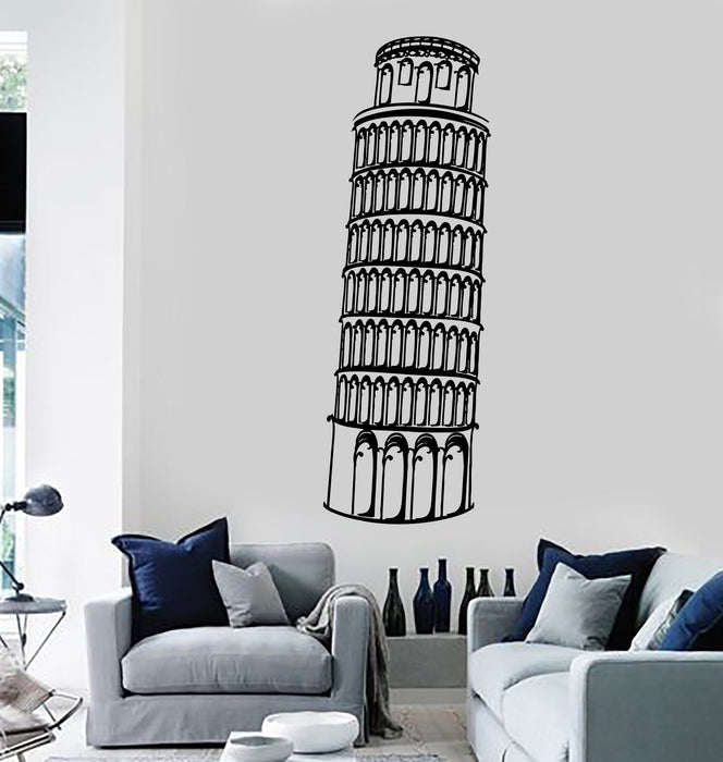 Vinyl Wall Decal Leaning Tower of Pisa Italy Italian Art Stickers Unique Gift (365ig)