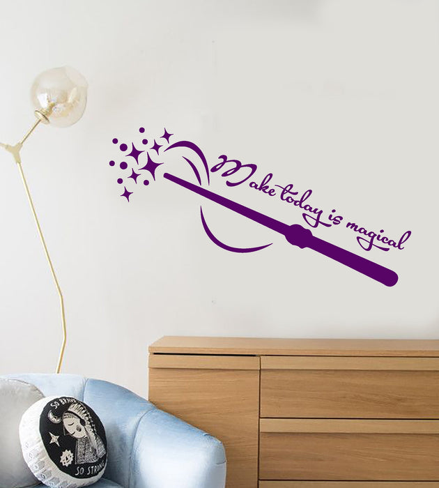 Autocollant mural en vinyle Make Today Is Magical Motivation Quote Magic Wand Stickers (3013ig)
