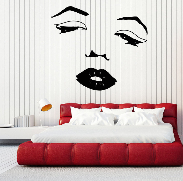 Виниловая наклейка на стену с изображением лица Мерлин Монро, ретро-наклейки с изображением знаменитой женщины, уникальный подарок (1537ig)