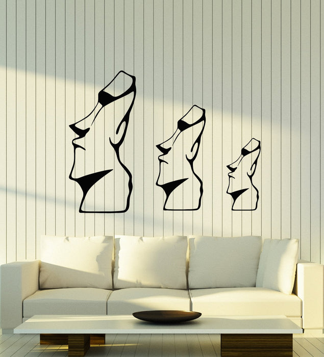 Vinyl Wall Decal Ancient Statue Moai Easter Island Stickers (2777ig)