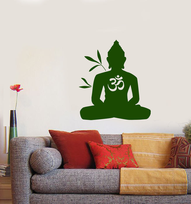 Vinyl Wall Decal Om Mantra Buddha Buddhism Meditation Room Stickers (3606ig)