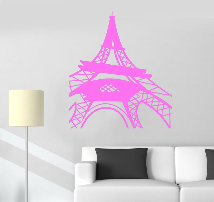 Vinyl Wall Decal Eiffel Tower Paris French Style Girl Room Stickers Unique Gift (623ig)