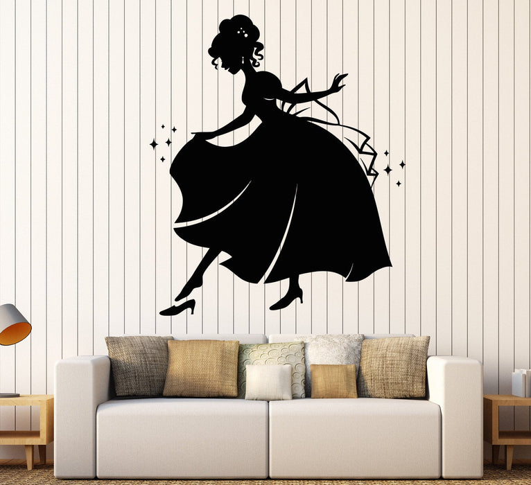 Vinyl Wall Decal Cinderella Princess Fairy Tale Story Nursery Children's Room Stickers Unique Gift (1089ig)
