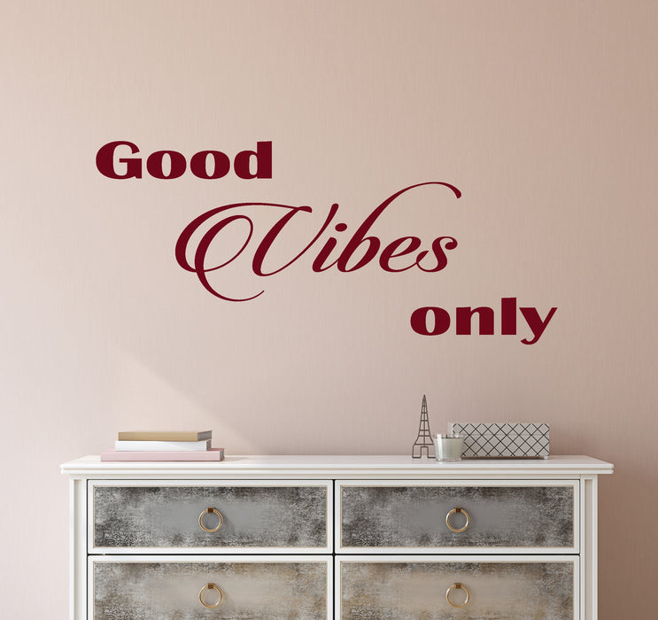 Vinyl Wall Decal Stickers Motivation Quote Words Good Vibes Only Inspiring Letters 2589ig (22.5 in x 10 in)
