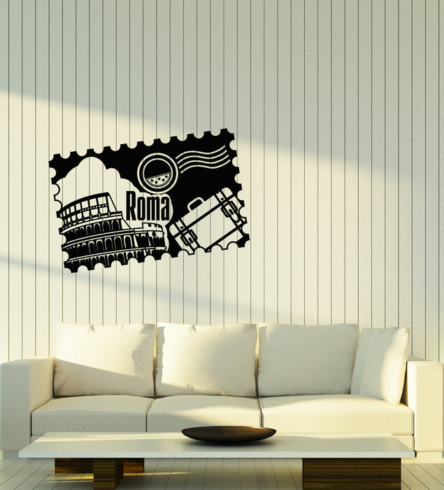 Виниловые наклейки на стену Рим Италия Туристическое агентство Почтовая марка Наклейки (3767ig)