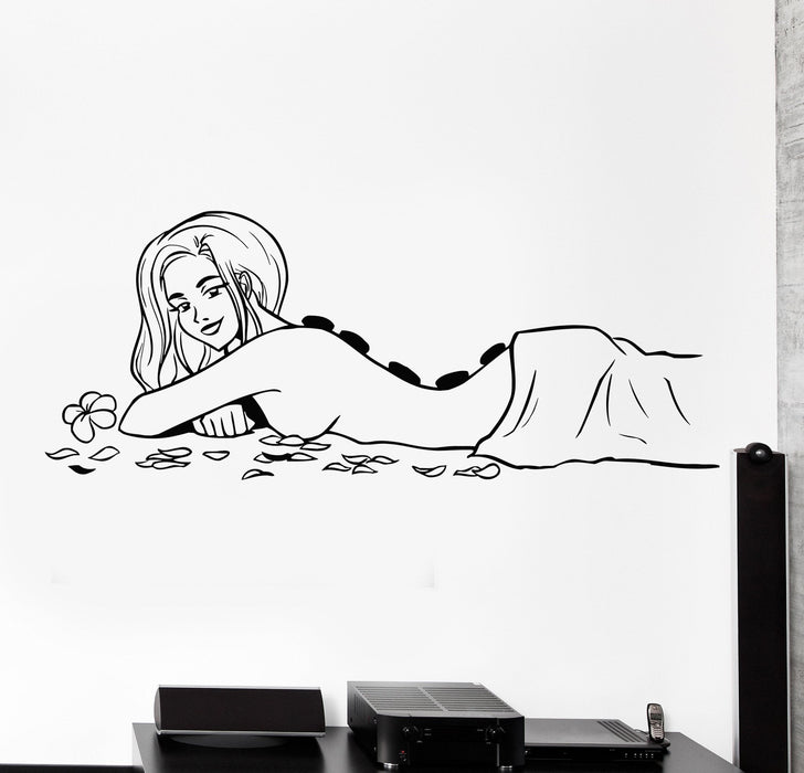 Виниловая наклейка на стенуВиниловая наклейка на стену Спа-салон Массаж Терапия Сексуальная Женщина Здоровье Наклейки Уникальный подарок (686ig)