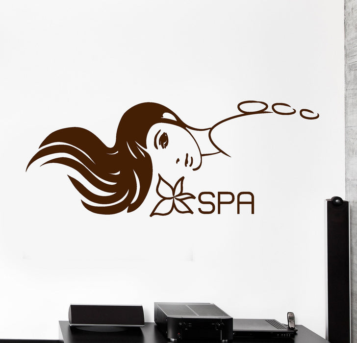 Vinyl Wall Decal Spa Salon Beauty Girl Relax Sticker Unique Gift (663ig)