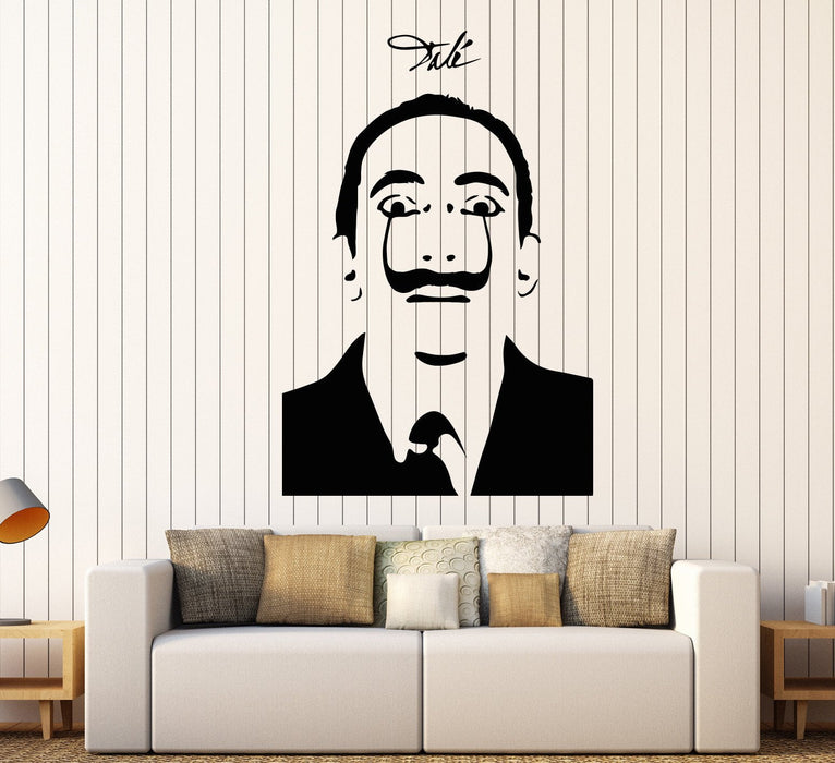 Vinyl Wall Decal Salvador Dali Surrealism Famous Painting Art Mustache Decor Stickers Unique Gift (1480ig)