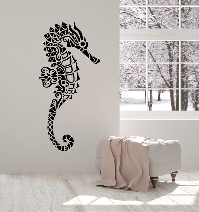 Vinyl Wall Decal Abstract Geometric Seahorse Sea Ocean Animals Stickers (2322ig)