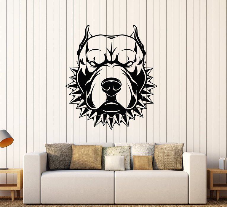 Vinyl Wall Decal American Staffordshire Terrier Angry Dog Stickers (2319ig)