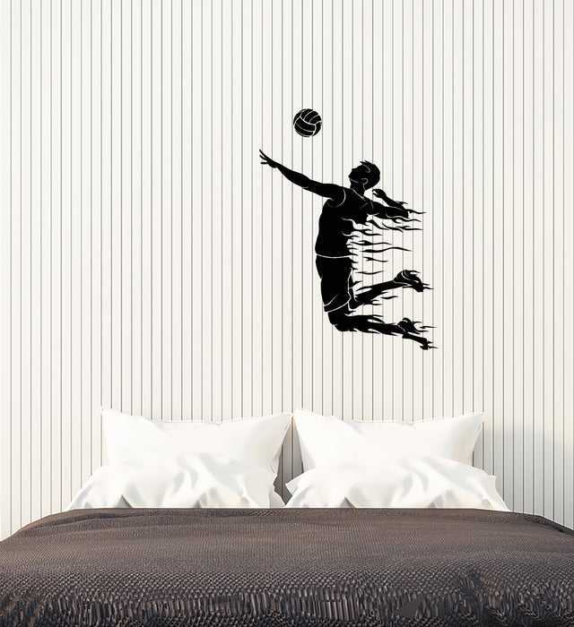 Виниловые наклейки на стену с изображением игрока в волейбол, спортивные наклейки на мяч (3652ig)