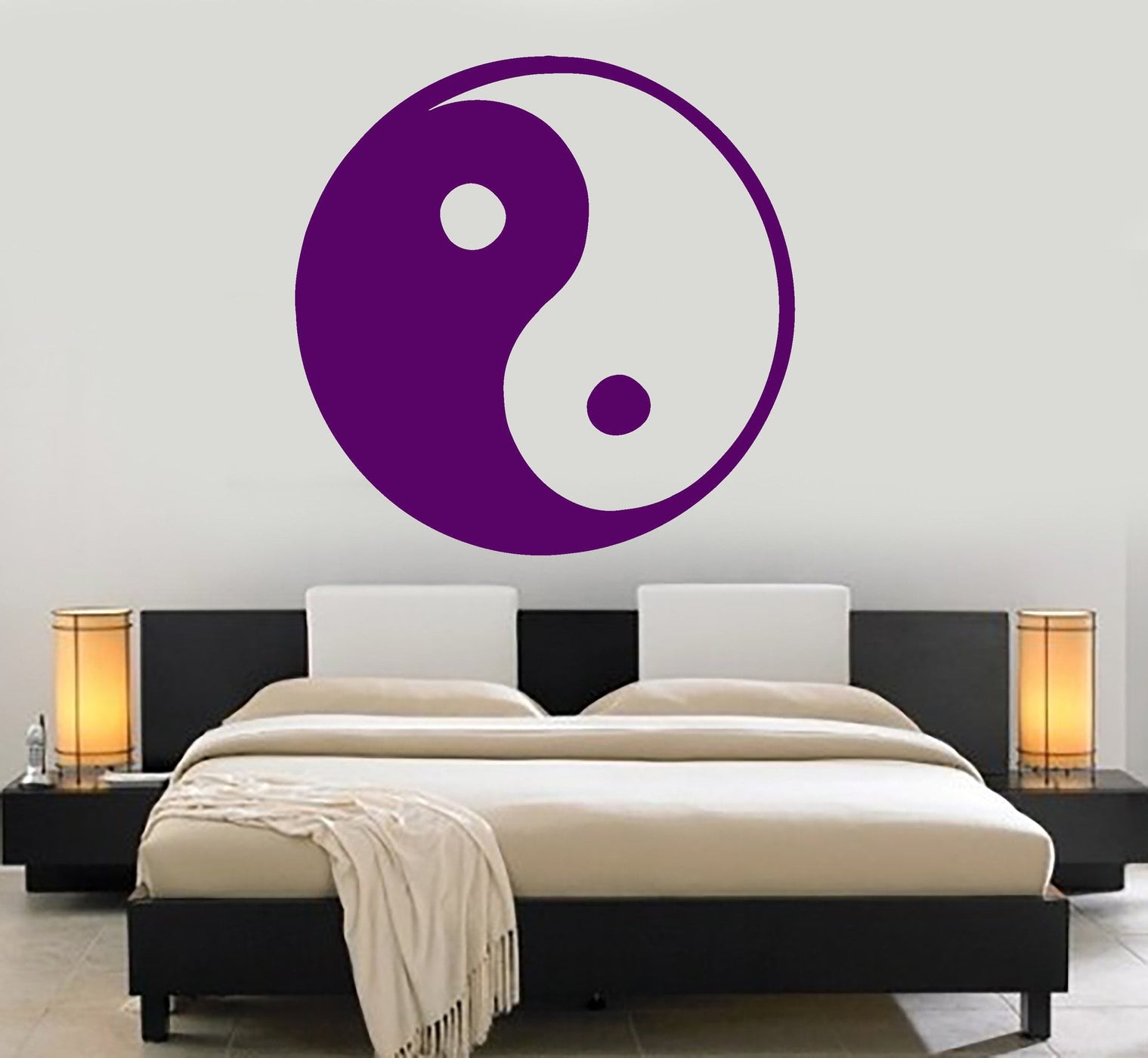 Vinyl Wall Decal Yin Yang Symbol Asian Decor Room Design Stickers Mura ...
