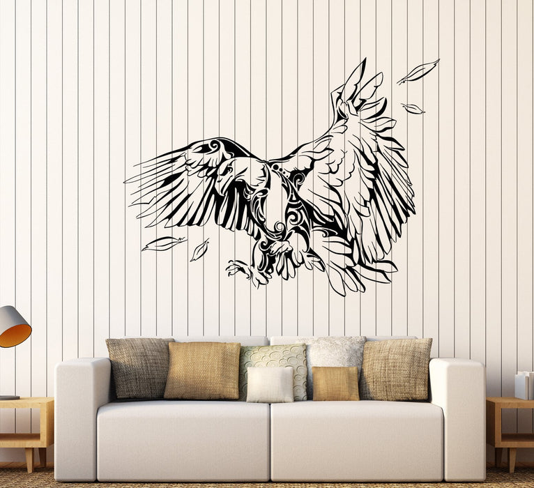 Viny Wall Decal Abstract American Bird Bald Eagle Feathers Stickers Unique Gift (1902ig)