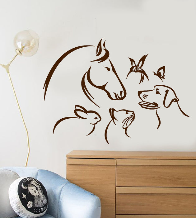 Vinyl Wall Decal Abstract Animals Pets Veterinary Clinic Stickers (2206ig)