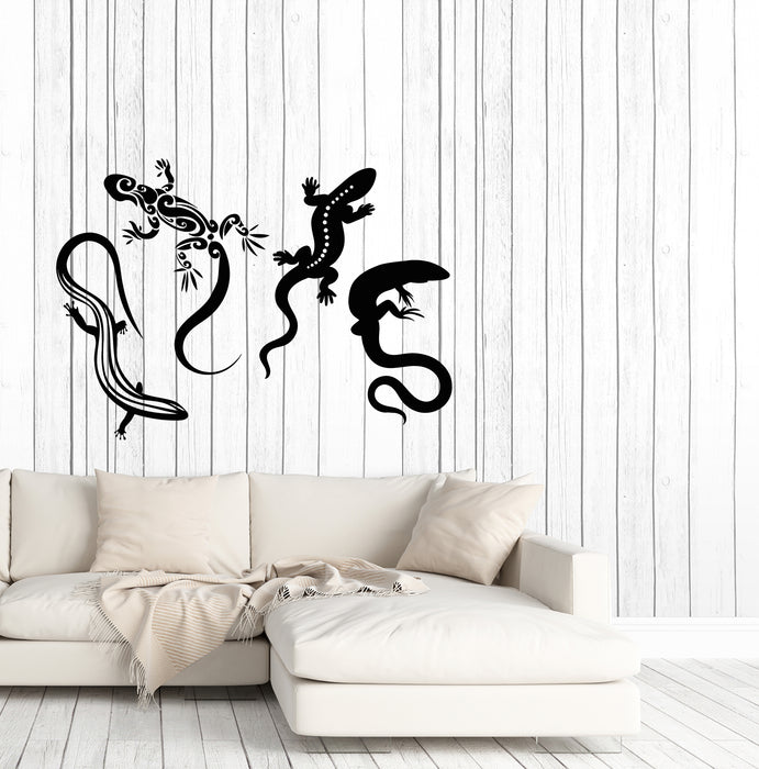 Vinyl Wall Decal Jungle Style Abstract Animals Lizards Stickers (3872ig)
