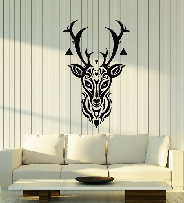 Vinyl Wall Decal Gothic Style Animal Forest Deer Head Stickers (2869ig)