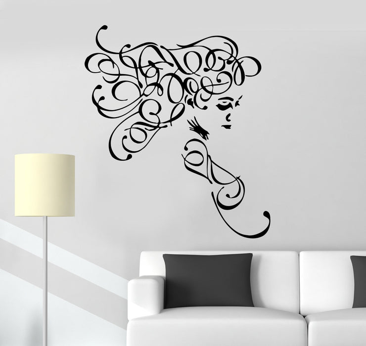 Wall Stickers Vinyl Decal Abstract Hairstyle Beauty Salon Hair Decor Unique Gift (ig063)