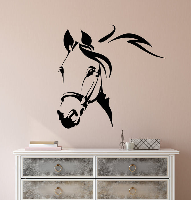 Vinyl Wall Decal Abstract Head Horse House Animal Pet Stickers (2591ig)