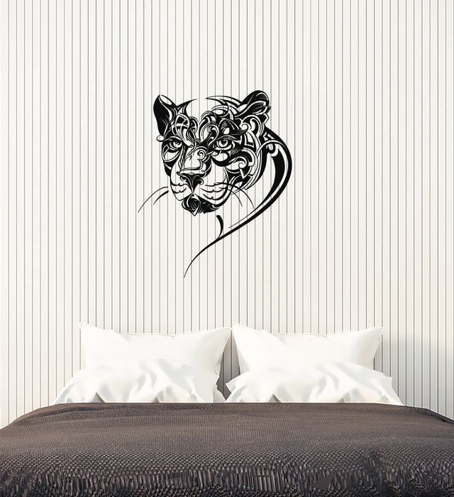 Vinyl Wall Decal Abstract Head Ornament Pattern Leopard Predator Stickers (4108ig)
