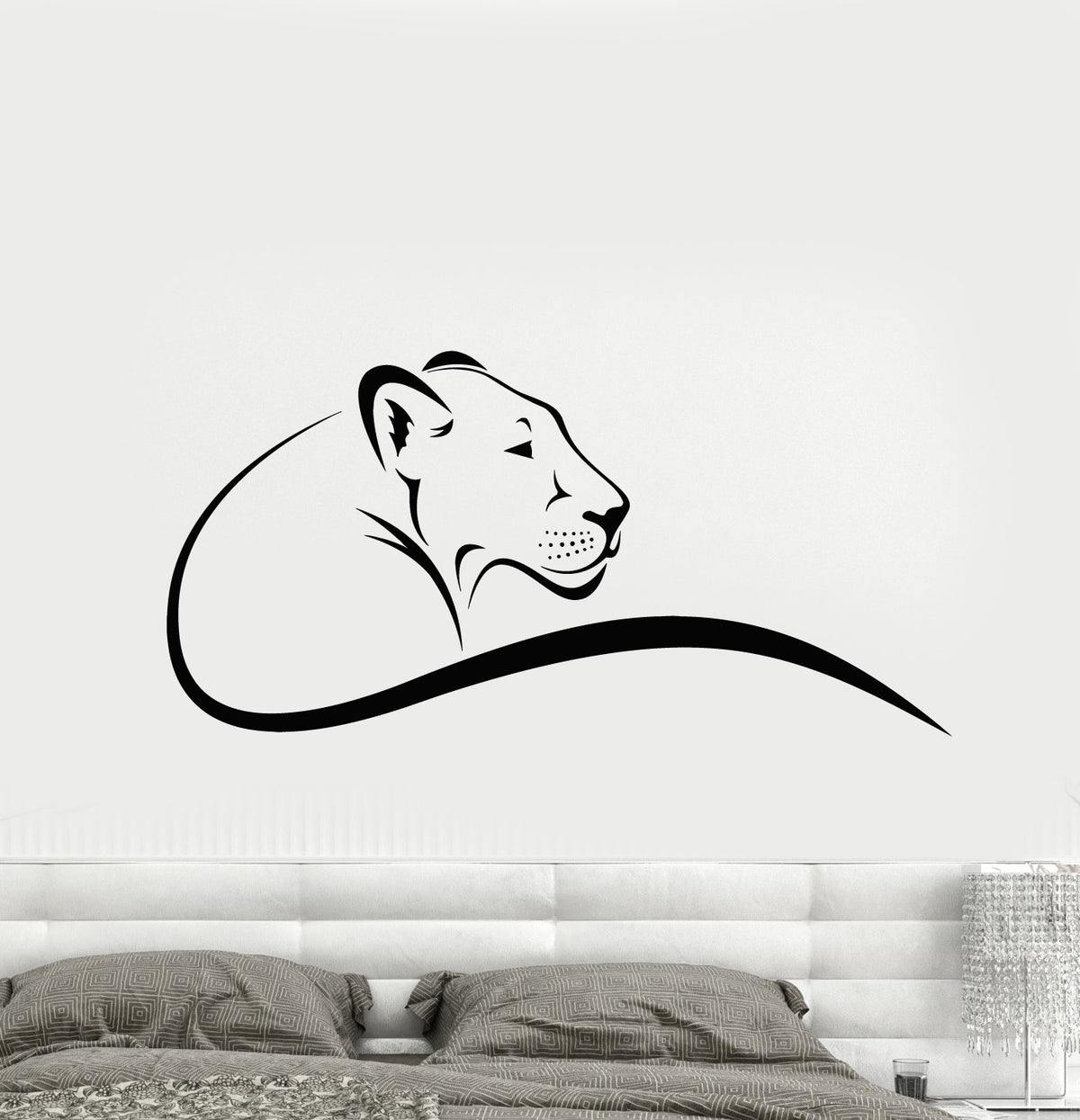 Vinyl Wall Decal Abstract Lioness Big African Cat Predator Stickers (3 ...