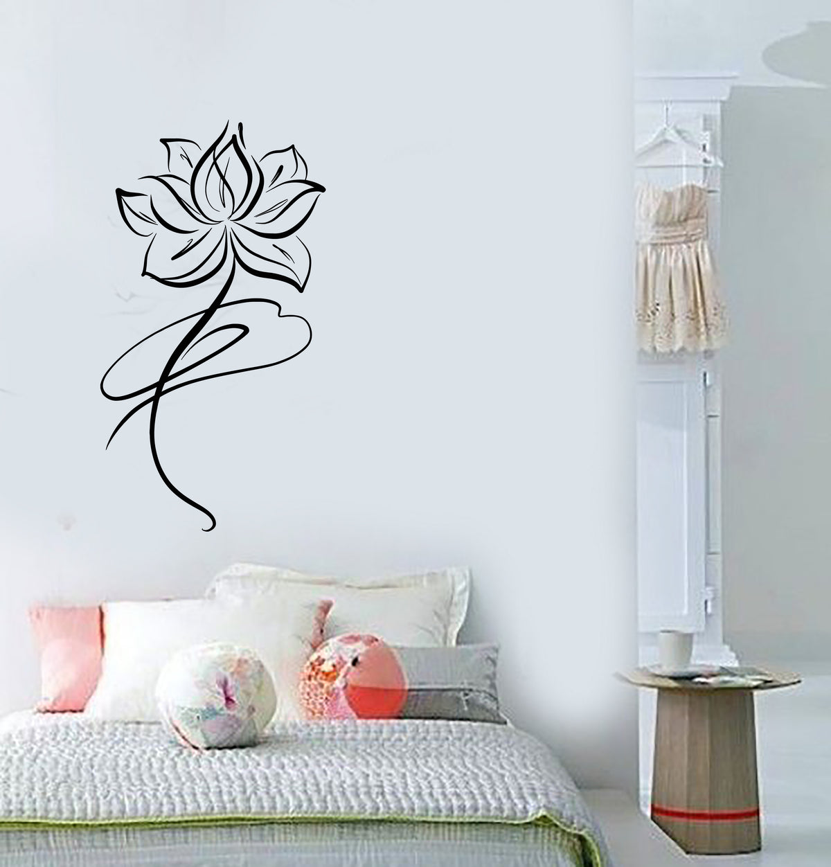 Vinyl Wall Decal Abstract Lotus Flower Buddhism Stickers (3651ig ...
