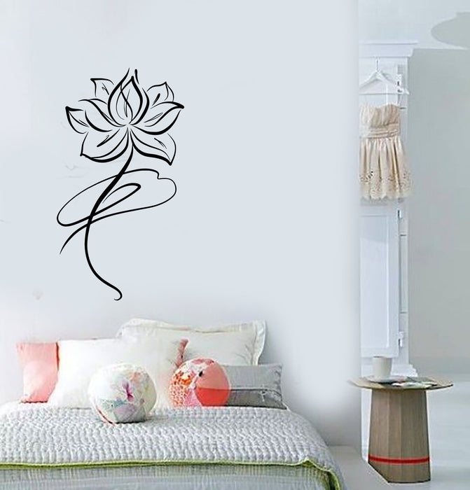 Vinyl Wall Decal Abstract Lotus Flower Buddhism Stickers (3651ig)