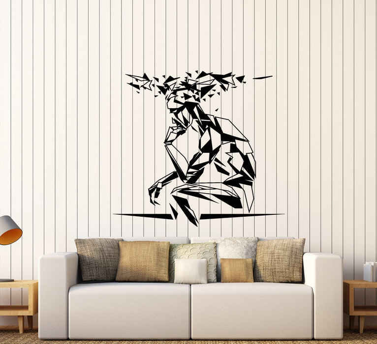 Autocollant mural en vinyle Cognitive Man géométrique Polyèdre Silhouette Stickers (2816ig)