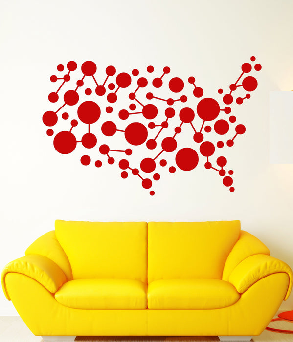 Vinyl Wall Decal Abstract World Map Balloons Cell Room Decoration Stickers Unique Gift (1762ig)