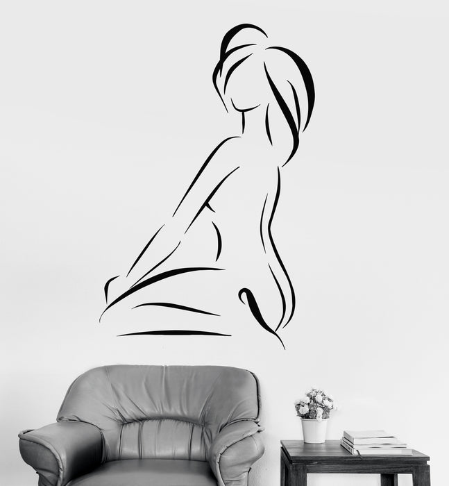 Vinyl Wall Decal Abstract Nude Beautiful Woman Naked Girl Stickers (2174ig)