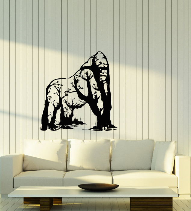 Vinyl Wall Decal Tropical Jungle Nature Trees Gorilla Wild Animal Stickers (4228ig)